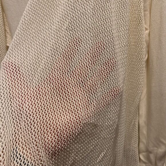 August Silk Women's Open Front Flowy Cardigan Viscose Off White Medium Beachy - Picture 6 of 8